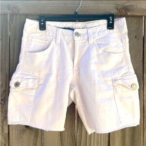 TOMMY HILFIGER Est 1985 USA Women's Vintage White Denim Cargo Shorts Size 6